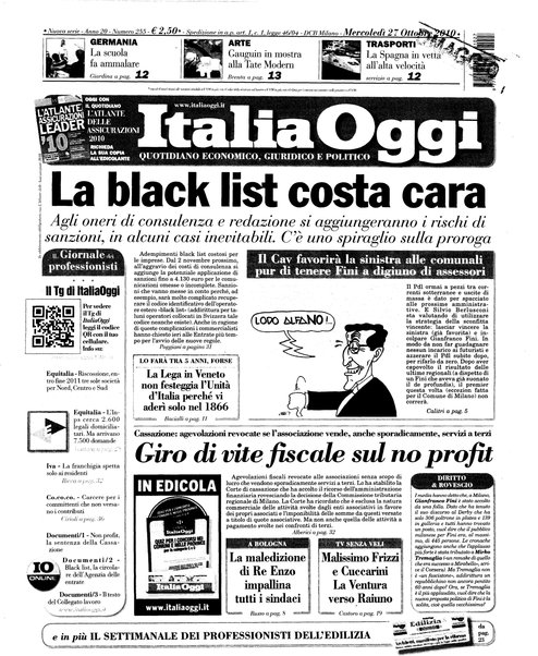 Italia oggi : quotidiano di economia finanza e politica